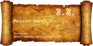Meszko Marót névjegykártya
